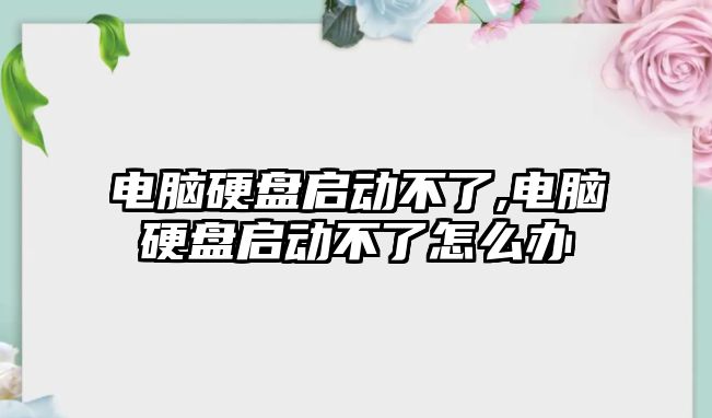 電腦硬盤啟動不了,電腦硬盤啟動不了怎么辦