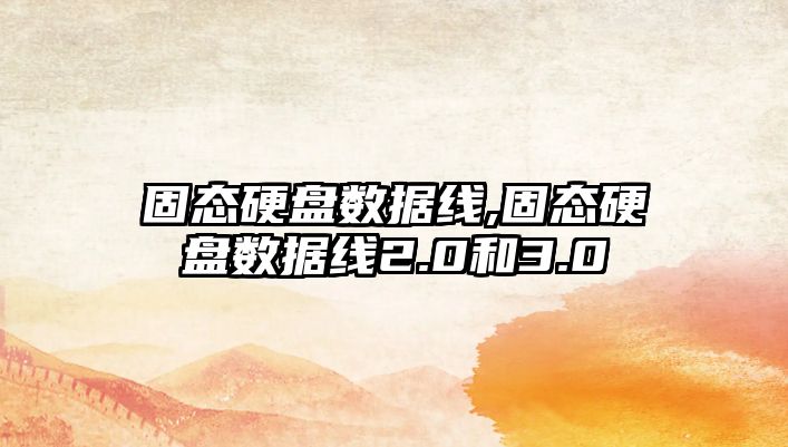 固態硬盤數據線,固態硬盤數據線2.0和3.0